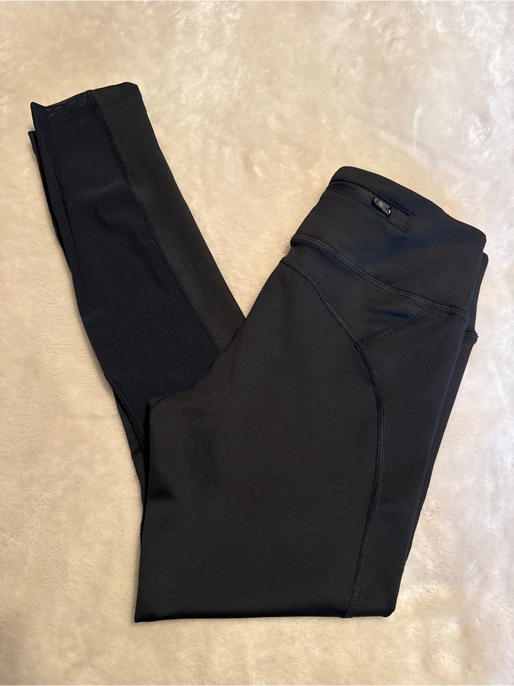 Nike Black Athletic Leggings with White Swoosh - Picture 2 of 3